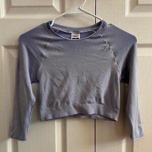 Gymshark Cropped Long-Sleeve Top - Periwinkle